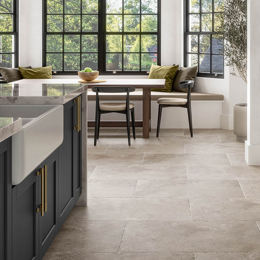 Hamlet ash antique-effect porcelain floor tiles
